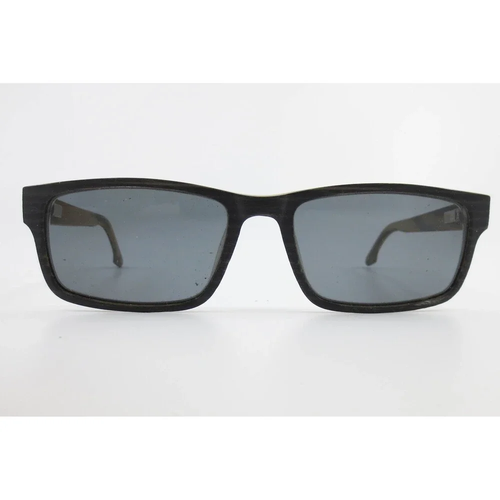 O'Neill Ryder Sunglasses Matte Black Amber Wood Grain Rectangle 55-17-140 C.125